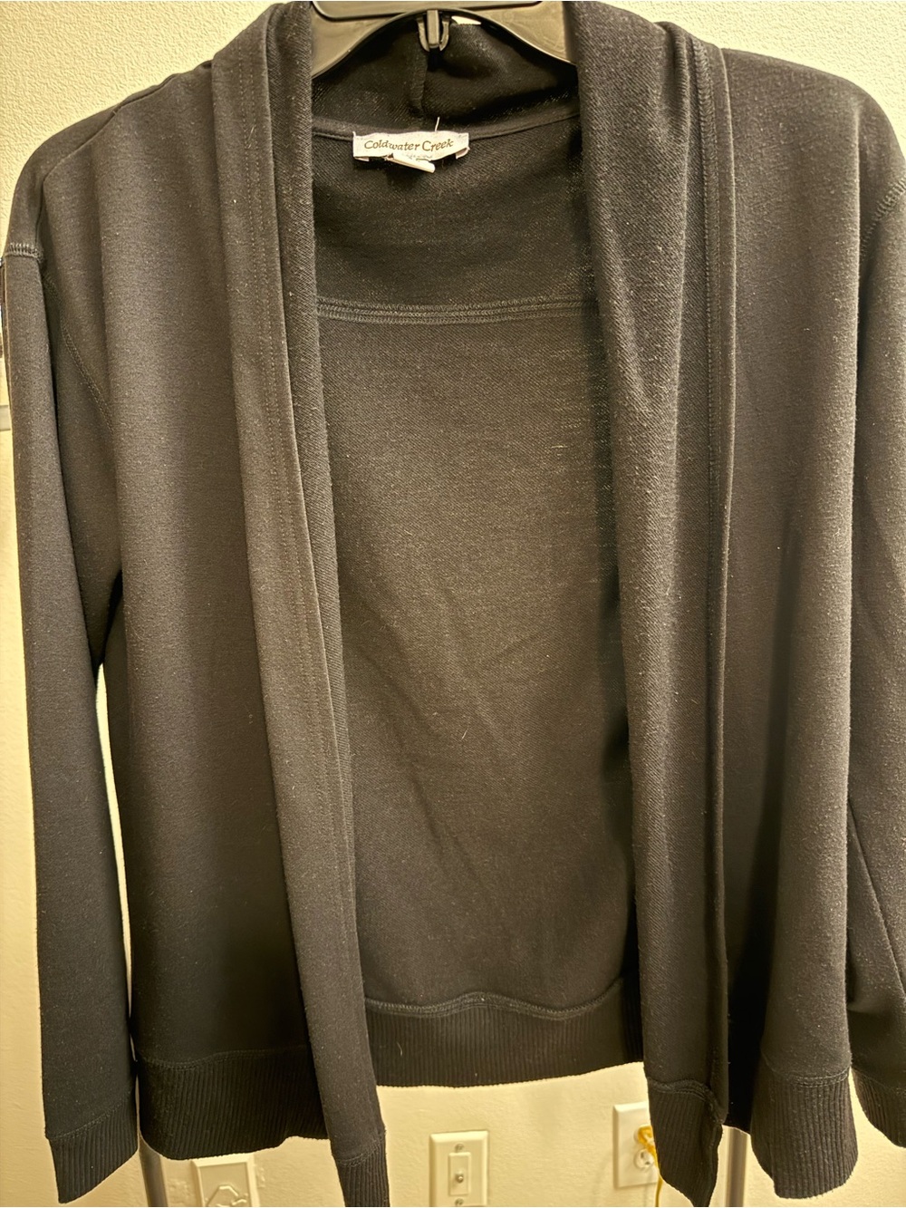 Coldwater Creek black Open-Front cardigan